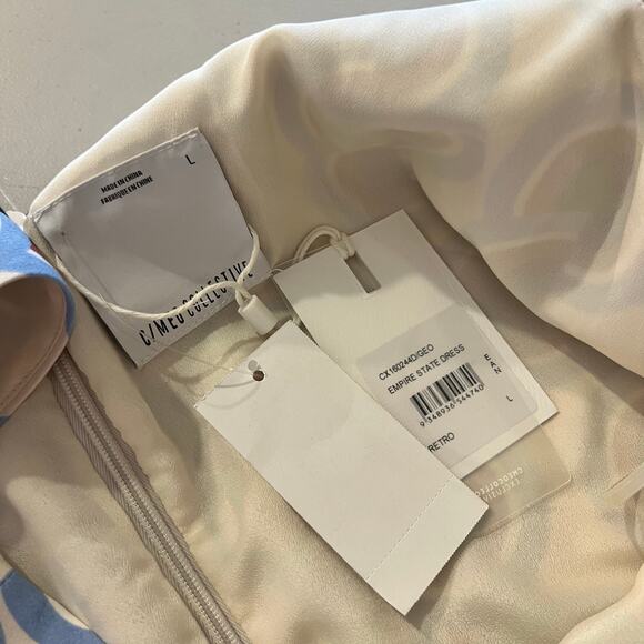 C/MEO Collective Retro Printed Ruffled Trim Sleeveless Dress Size Large NEW - Picture 8 of 14